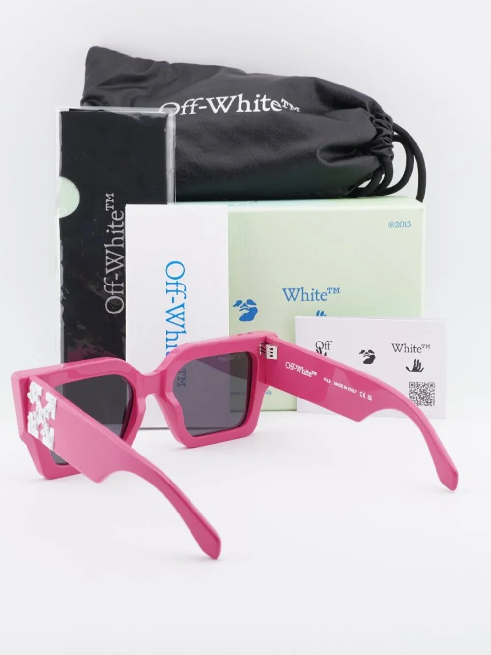 Off-White OERI003 6807 Square Sunglasses – Pink / Grey